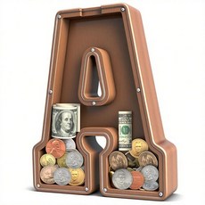 UBeesize 30.5cm(12인치) 초대형 나무 저금통 남아 여아용 레터 저금통 어린이 크리스마스 생일 어린이 선물 및 홈 오피스 장식(A), a, 12 inches