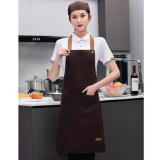 防水圍裙女時尚工作服男帆布漂亮家用廚房咖啡奶茶美甲店印繡LOGO