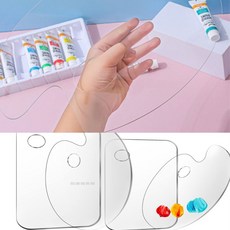 그리기 편한 아크릴 타원형 팔레트, 1개, 투명