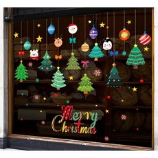 裝飾燈大師 聖誕無痕窗貼玻璃貼 可重覆黏貼 台灣現貨 多種款式, 聖誕樹掛飾