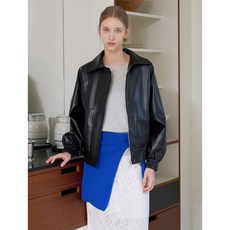 WISHED [FAKE LEATHER] 심플 카라넥 긴팔 가죽 자켓 (WICCJK001) 1084724