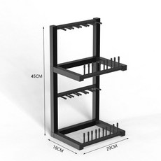 탁구라켓 거치대 수납대 수납 정리 탁구장, 1개, 블랙 / 2단 / 10개 보관
