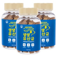 강아지 유산균 프로바이오틱스 면역력 영양제 구토 설사 변비 장건강 댕이수랏간 생생유산균 100g, 100정, 장건강/유산균, 3개