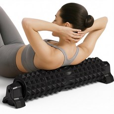 윈드플로우 3D 롤링 돌기 EVA 폼롤러 흡착식 지압 마사지 홈트, 블랙, 1개