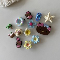 키티 13개 지비츠 신발참 꾸미기 악세사리 여아 성인 겸용 귀여운 캐릭터 장식 교체용 세트