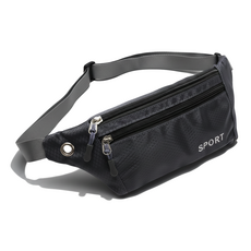 애틱트 더블 주머니 등산 러닝 벨트 허리 가방 힙색, 그레이, 1개