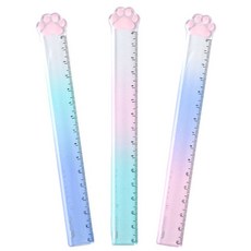MDC 고양이발 자 3개세트 15CM 눈금자 사무용자