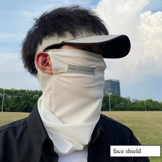 안티 커서 여름 남성용 아이스 슬리브 페이스 마스크 운전용 자외선 차단 얇은 아이스 실크 루즈핏 플러스, WHITE1, 1개
