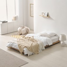 플로우 저상형 침대 프레임 깔판 SS/Q/K (매트제외), 오크