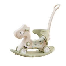 HoppyTree 嬰幼兒多功能搖搖馬滑步車, 豆蔻綠五合一+保暖坐墊, 1個