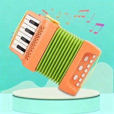 아코디언 장난감 악기 교육용 음악 실내 야외 놀이 선물 부모-자녀 상호작용 게임, Orange