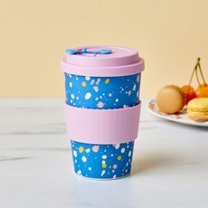 모던하우스 럭키버니 뱀부파이버 뚜껑 텀블러 500ML 블루 470599