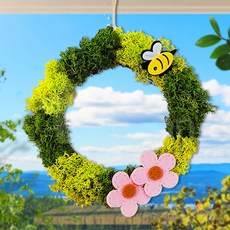 스칸디아모스 diy 키트 만들기 그린 리스 원예 봄 가을 노인 어르신 학생 수업 재료, 스칸디아모스 봄 리스 만들기(P0000EFK)