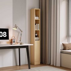 틈새책장 폭좁은책장 수납장 틈새 틈새장 책꽂이, 7. 40x24x180라이트월넛-오픈형