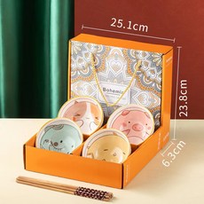 Bohemia 식기 세트 그릇4p+젓가락8p+선물함, 그릇4p+젓가락8p, A, 1개
