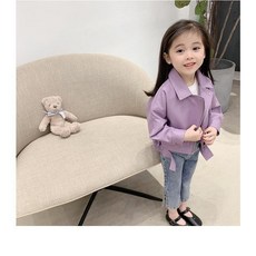 小不點兒 女童皮夾克 V領休閒兒童皮衣 韓版秋冬款
