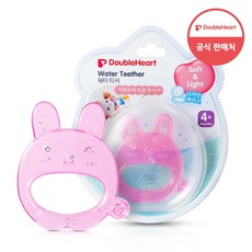 더블하트 워터티서 토끼 치발기, 노꼭지, 핑크, 1개
