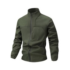 素色立領夾克兩件套 中青年休閒運動套裝 大碼外套