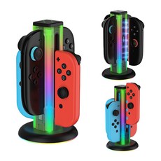 Switch 1 2 通用手把充電座 NS2 四合一多功能手把充電收納底座, 1個, Switch1/2 通用手把座 透黑, 透黑, Switch1/2 通用手把座 透黑