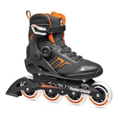 Rollerblade Macroblade 90 BOA 남성용 성인 피트니스 인라인 스케이트 블랙 및 오렌지 164496, 1개