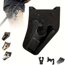 루이 삽입식 낚시대 허리거치대 원핸드 착탈 방수 내구성 수납포켓, 1개, 블랙