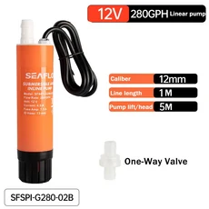 SEFLO 휴대용 선형 펌프 RV 요트 용 미니 12V D 20500GPH 수 및 오일 부스터 플러시 워터, 01 12V 280GPH B, 01 12V 280GPH B