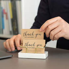 씨엔알비 선물 추천 대리석 명함 홀더 꽂이 화이트마블, 1개