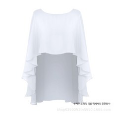 숄블라우스 케이프블라우스 망토 프릴 셔츠 레이스