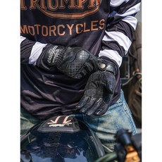 好物通商 CrazyBros CZG-609 山羊皮網眼復古手套 夏季款, 1個, 黑色,XL