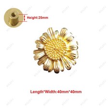 서랍 와인 캐비닛 옷장 도어용 장미 매화 잎 디자인의 순수 구리 황동 손잡이, 8. Sunflower