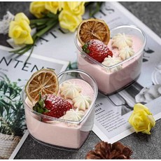 하트 모양 포장컵 컵케이크 일회용 푸딩 젤리 디저트, 1개