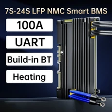 JBD BMS 자동 식별 7S-24S 스마트 8S 10S 13S 16S 20S 21S 24S 100A 내장형 BT 리튬인산철(NMC) 배터리용, 01 100A BT UART Heating, 01 7S-20S 3.7VNMC