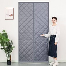 마그네틱 옥스포드 천 문짝 커튼 에어컨 션 보온 방풍 겨울, 02 grey