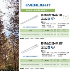 EVERLIGHT 億光 山型燈 節能標章燈具系列 燈管, 詳見包裝, 詳見包裝, 四尺 單管 12w