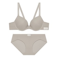 게스언더웨어 스퀘어라벨 프레시 브라 팬티 세트 - 모카
