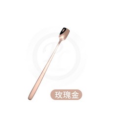 長柄咖啡攪拌棒 鏡面拋光 清洗方便, 1個, 玫瑰金,17cm【304不鏽鋼】