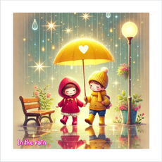발렌타인 미니엽서 in the rain, 1세트, 핑크5장