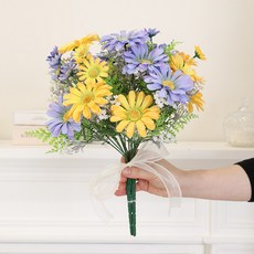 인테리어 조화 성묘 산소 납골당 꽃 장식 조화세트, 세트102.프랑스데이지 옐로우+퍼플, 1개