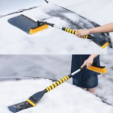 유니페이스 자동차 길이조절 눈제거 브러쉬 차량용 성에제거기 눈빗자루 블루, 1개