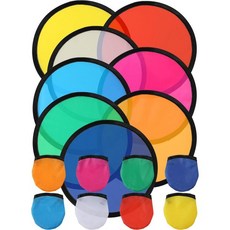 Teyva Daily 플라잉디스크 던지기 프리스비 원반 가방 접이식 휴대용 팬이 있는 7.8인치 미니 비행 디스크 팬 나일론 포켓 DIY 장난감 여름 야외 게임 훈련 캠핑 생일