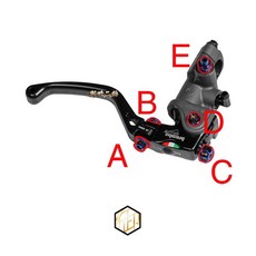POSH 鈦合金螺絲 BREMBO RCS總泵螺絲配件 RCS14/15/17/19, 1個, A(內外六角)+B+C+D+E(圓頭),原色