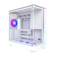 MONTECH 君主 KING 45 全景玻璃透側電腦機殼 黑/白, 1個, 白, 白