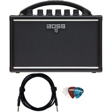 보스 카타나 미니 기타 콤보 앰프 번들 (기어럭스 악기 케이블 및 3팩 피크 포함), 케이블 포함