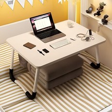 折疊桌 床上桌 懶人桌 大學宿舍上鋪桌 飄窗小桌子, 高級白+方形桌面-黑平無裂縫