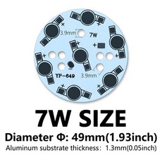 보드 원형 알루미늄 베이스 플레이트 고출력 방열판 전구 램프 비드, 7W, 9. 7W 10pcs