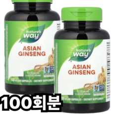 Nature's Way 아시안 진생 560mg 베지테리안 캡슐, 100개입, 1개, 100회분