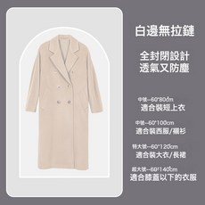 DFMEI 衣服防塵罩家用可水洗大衣防塵袋防水透明掛式衣物掛衣袋西裝套, 1個, 1個裝