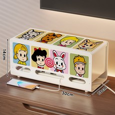 桌面理線盒 插座集線器 充電線整理盒, 奶油白 - 多巴胺, 1套