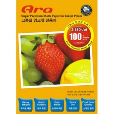(알아전산) Ara 잉크젯전용 용지 무광택 (A4/95g/100매)