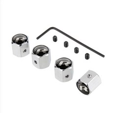 년형 도난 방지 자동차 휠 타이어 밸브 캡 라인 산타나 티구안 보라용, 2. B-Silver, 1개